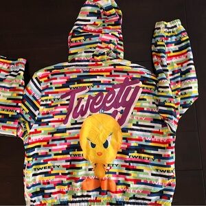 Members Only x Looney Tunes Tweety Bird Glitch Print Windbreaker - XL - NWOT